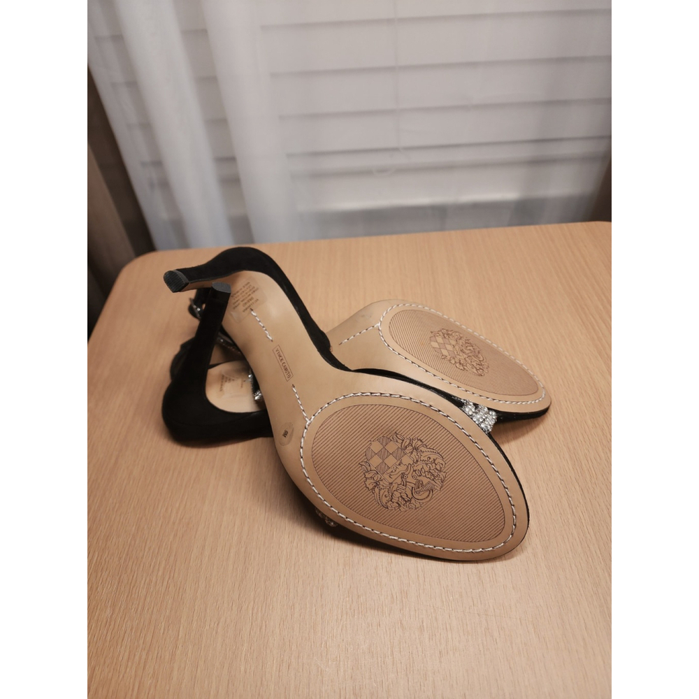 Vince Camuto Classic Rhinestone Bedazzled Straps Heels Stiletto 9 M - Black - Picture 15 of 16